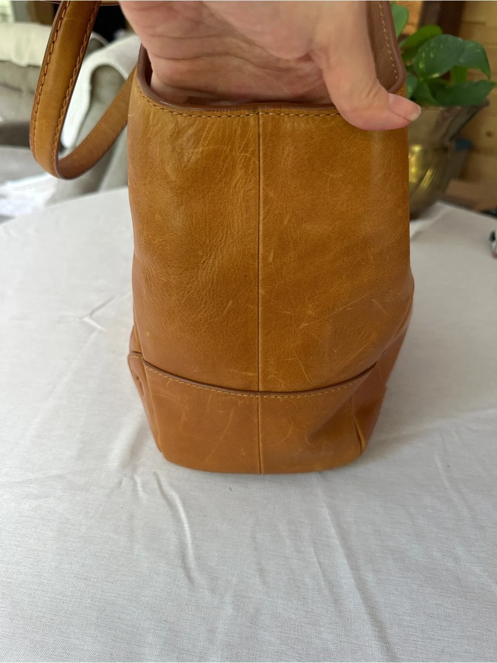 Frye Cognac Leather Hobo Shoulder Bag